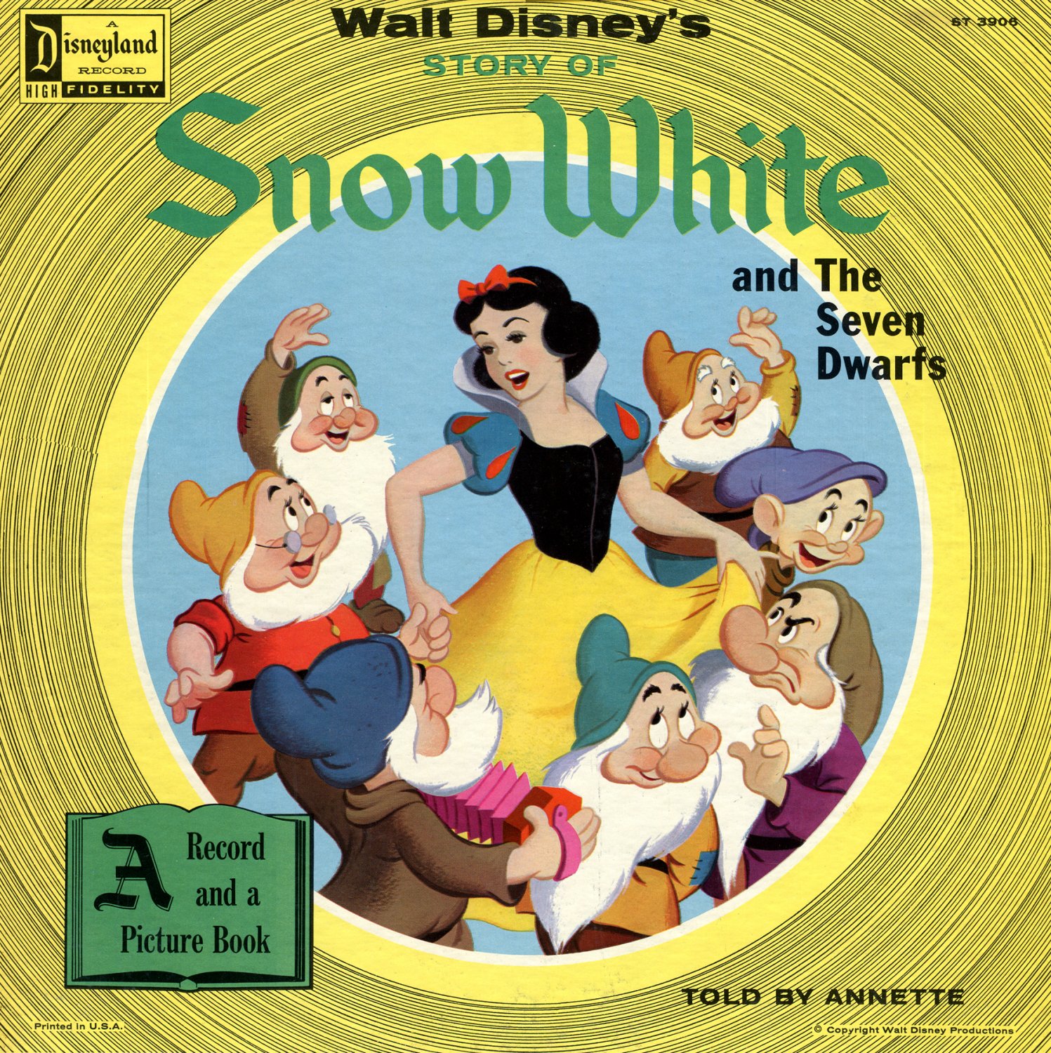 Walt Disneys Snow White And The Seven Dwarfs Original Story Soundtrack Annette Funicello Lpcd 