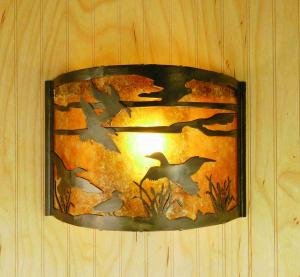 12w Ducks In Flight Wall Sconce