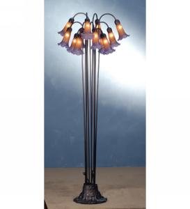 12 Lt Lily Floor Lamp Amber/purple