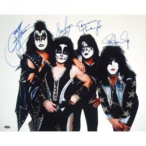 Kiss Autographed Group Pose 16x20 Photograph ~ white background