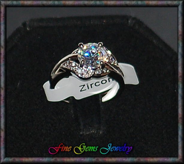 Wedding, Engagement, Promise Clear CZ Silver Plt Ring - Sz 5