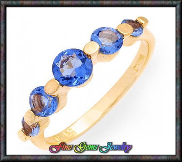 1.50ctw Genuine Topaz 14K/925 Gold Plt Silver Ring - Sz 8