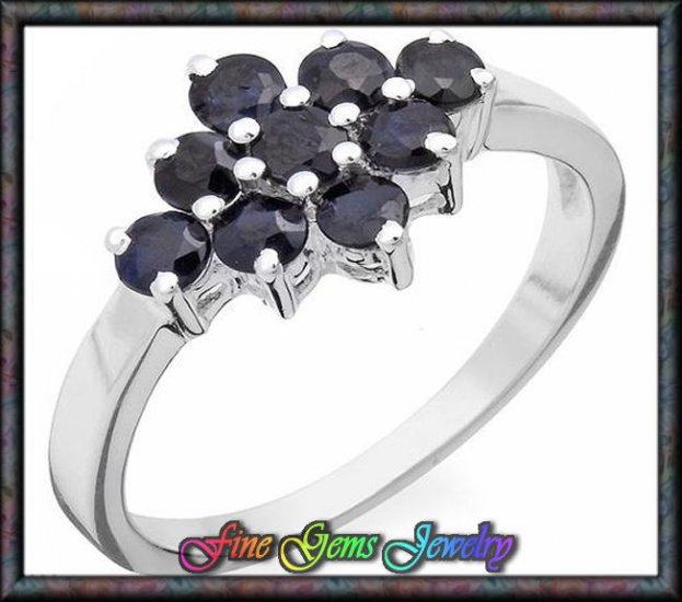NEW 1.00ctw Genuine Sapphire Sterling Silver Ring Sz 6