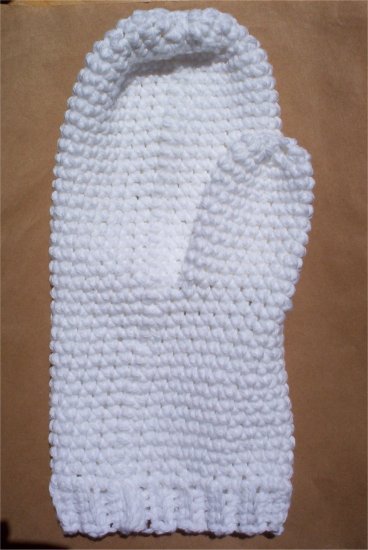 White Cotton Crochet Bath Mitt