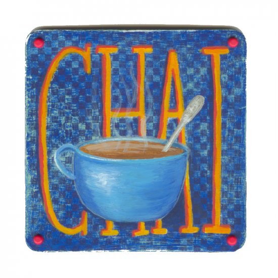 Chai in a Blue Cup - small art