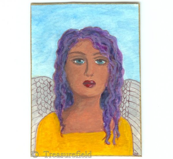 Angel in a Yellow Dress - ACEO - original art card