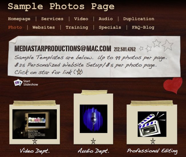 Website Photo Page with Auto Slideshow