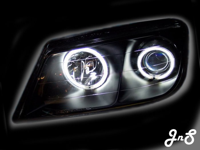 Proton Waja / Chancello Head Lamp - Crystal / Black / 2 CCFL / Projector