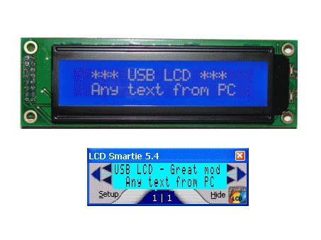 Super USB LCD Smartie 20x2 with BLUE backlight, for PC modding. !!Free air shipping!!