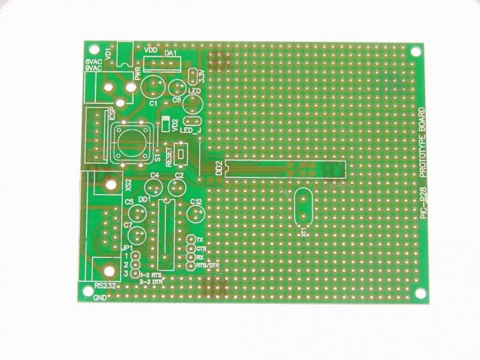 PIC Microchip PIC-P28 prototype board - ICD2, PICkit2, JDM...