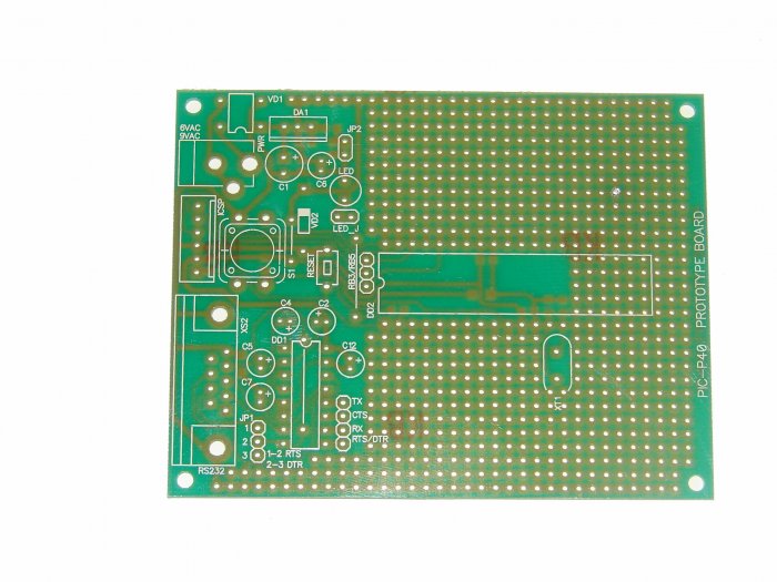 PIC Microchip PIC-P40 prototype board - ICD2, PICkit2, JDM...