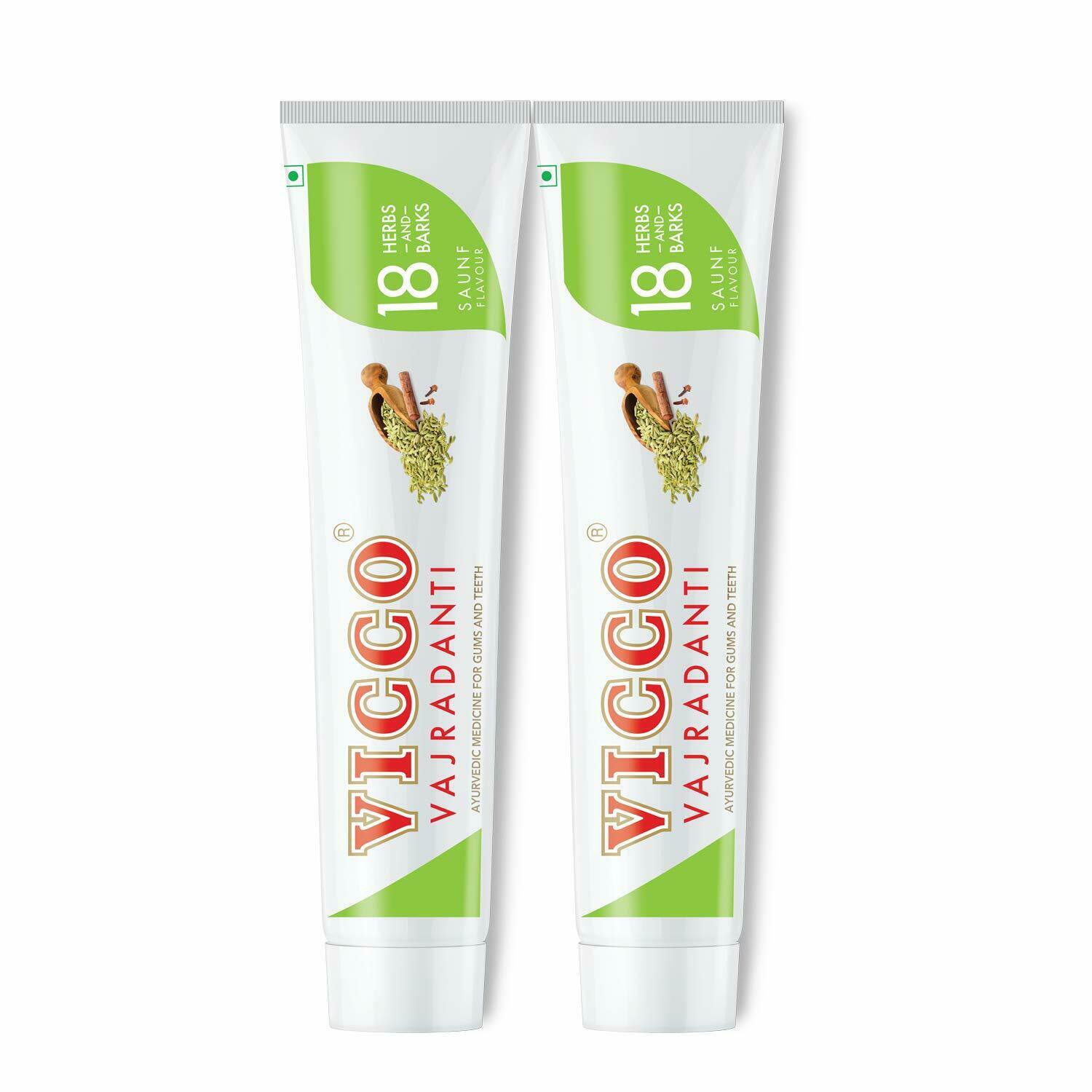 X Gms Vicco Vajradanti Saunf Flavour Toothpaste Ayurvedic Herbal