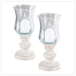Glass Candleholders Sandstone Finish Base