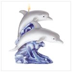 Dolphin On Wave Candle
