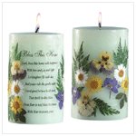 Bless This Home Candle with Dried Flowers