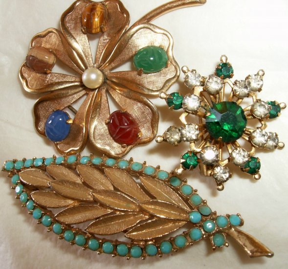 Vintage rhinestone Coro pin lot