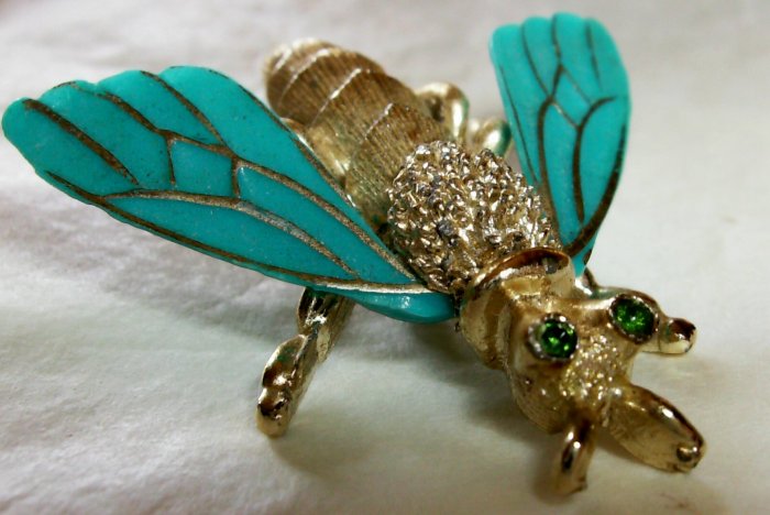 Cute lucite bug figural pin