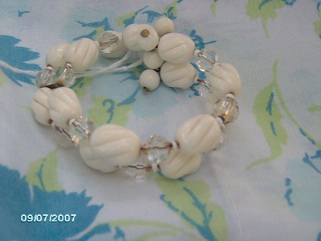 Vintage Memory WIre bead bracelet
