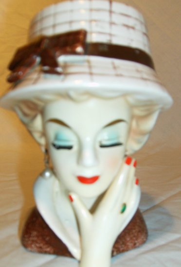 Japan Lady Head Vase with earrings