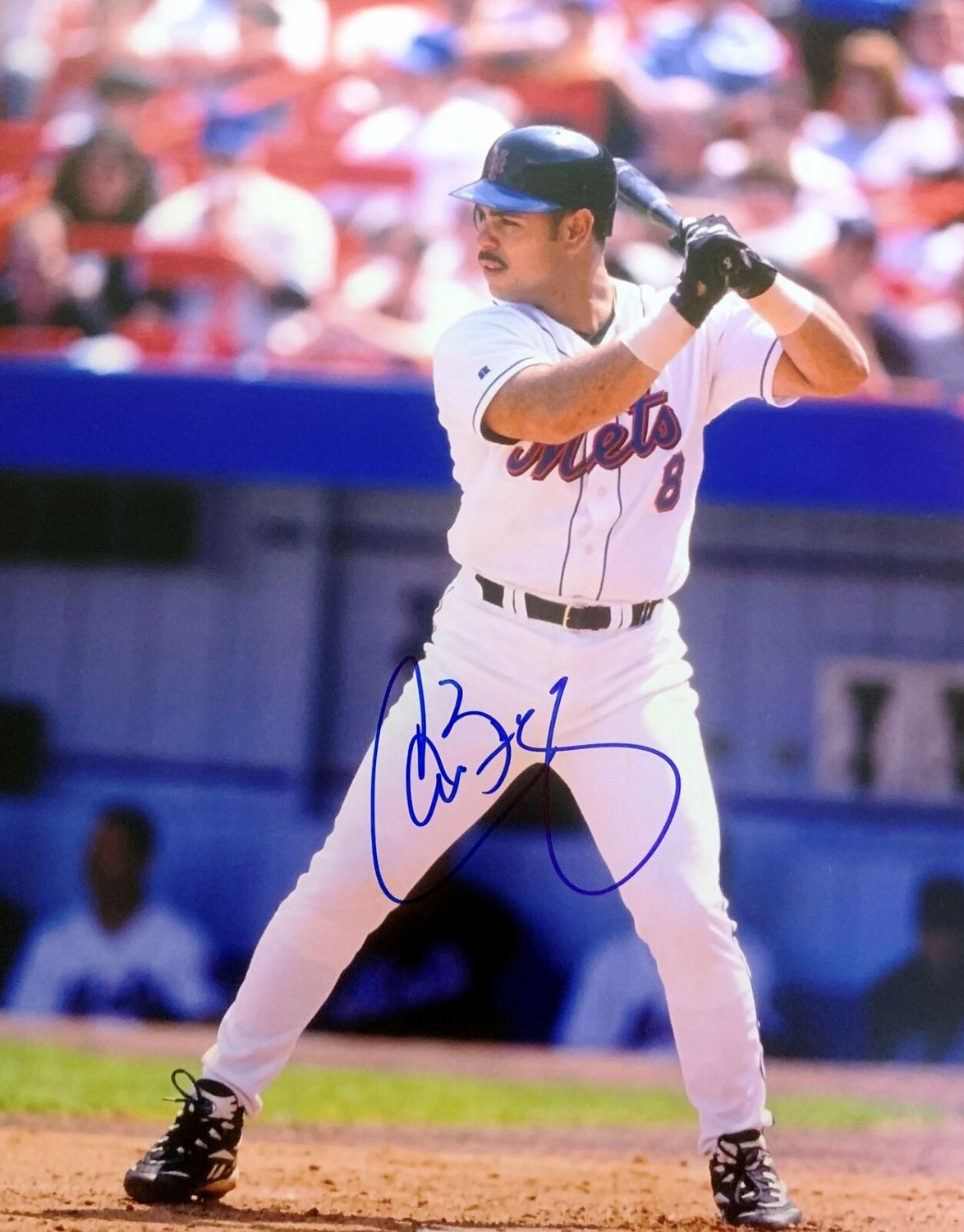 Carlos Baerga Signed X Photo New York Mets Awm Coa