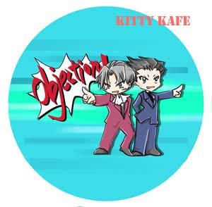 Pin Badge/Button Gyakuten Saiban/Phoenix Wright: Miles and Phoenix (Angel)