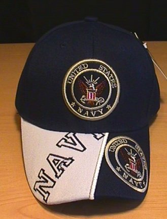 NAVY DOUBLE LOGO CAP W/ 2-TONE BILL #2