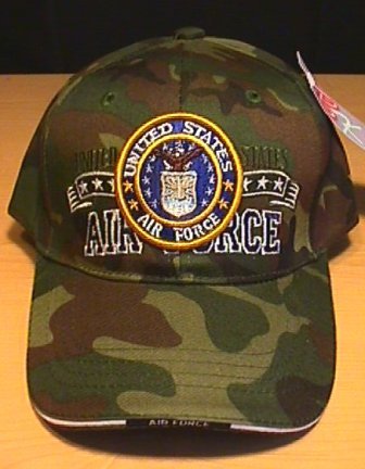 AIR FORCE WOODLAND CAMO W/BANNER LOGO CAP