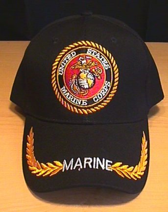 MARINE CIRLCLE LOGO CAP W/BRAID - BLACK