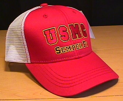 USMC SEMPER FI RED SUMMER MESHBACK CAP