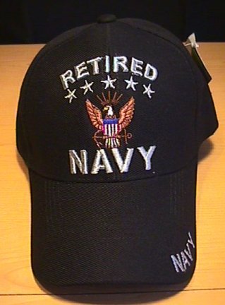 NAVY RETIRED CAP W/5STARS - BLACK