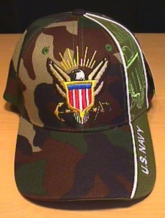 NAVY WEDGE CAP - WOODLAND
