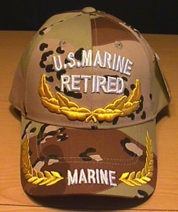 MARINE RETIRED CAP W/SCRAMBLED EGGS - DESERT