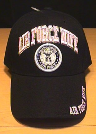 AIR FORCE WIFE CAP WITH PINK LETTERS - BLACK