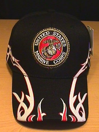 MARINES CIRCLE LOGO CAP W/BIKER ACCENTS
