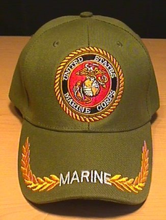 MARINE CIRCLE LOGO CAP W/BRAID - GREEN