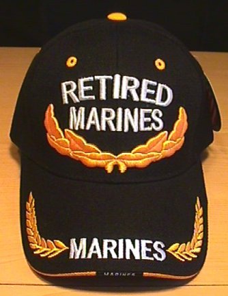 MARINE RETIRED CAP W/SCRAMBLED EGGS - BLACK