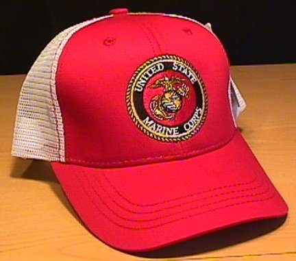 MARINE CIRCLE LOGO SUMMER MESHBACK CAP - RED