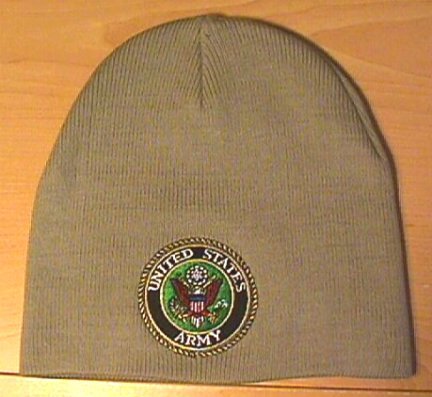 ARMY CIRCLE LOGO WINTER BEANIE - TAN