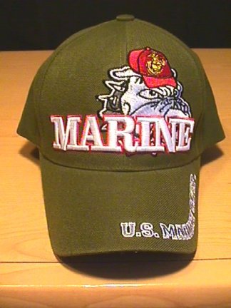 MARINE BULLDOG CAP W/ 3D TEXT - GREEN