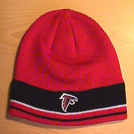 ATLANTA FALCONS BEANIE - RED W/ BLACK STRIPE