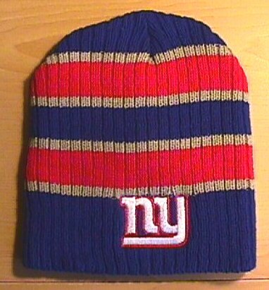 NEW YORK GIANTS BEANIE - LARGE STRIPES