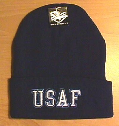 AIR FORCE TEXT LOGO WINTER KNIT - NAVY BLUE