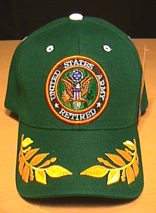 ARMY RETIRED CAP W/CAESAR ACCENTS - GREEN
