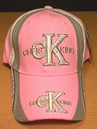 CHRIST IS KING CAP W/ACCENTS - PINK