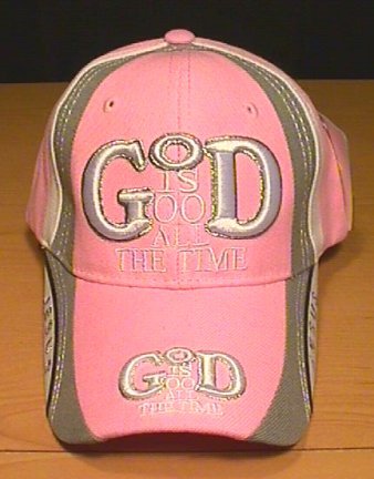 GOD IS GOOD ALL THE TIME CAP W/ACCENTS- PINK