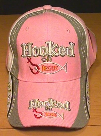 HOOKED ON JESUS CAP W/ACCENTS - PINK