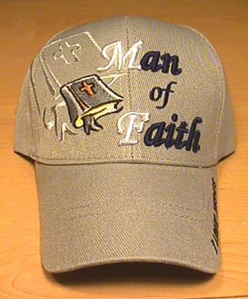 MAN OF FAITH CHRISTIAN CAP - GRAY