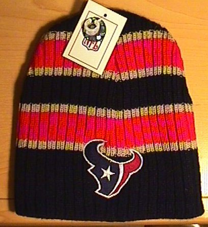 HOUSTON TEXANS BEANIE W/LARGE STRIPES