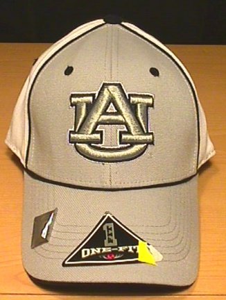 AUBURN TIGERS FLEXFIT CAP - GRAY AND WHITE