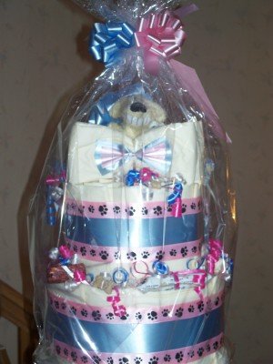 Bowtie Bowwow 2 Tier Puppy Shower Training Pad Gift Cake